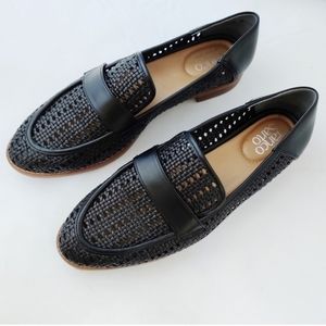 Franco Sarto woven black loafers
